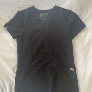 FIGS Black V-Neck Scrub Top